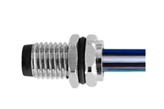 Тип вилки M8 под пайку, крепление спереди B-, кодировка, 5 контактов, провод M8*1,0, 0,5 м.